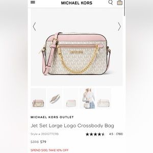 Michael kors jet set crossbody bag NWT